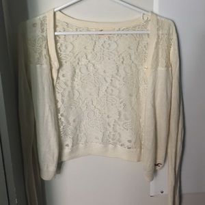 Hollister cream lace cardigan